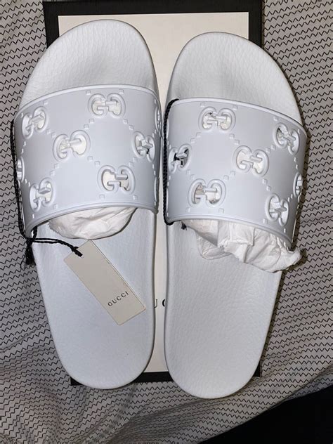 buy white gucci flip flops|gucci women's slides clearance sale.